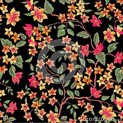 Floral seamless pattern. Flower background. Stock Photo