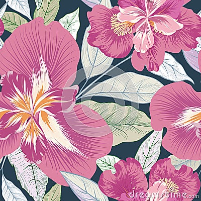 Floral seamless pattern. Flower background. Flourish nature garden Stock Photo