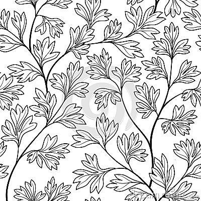 Floral seamless pattern. Leaves background. Flourish garden leaf Stock Photo