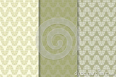 Floral seamless pattern. Olive green abstract background Vector Illustration