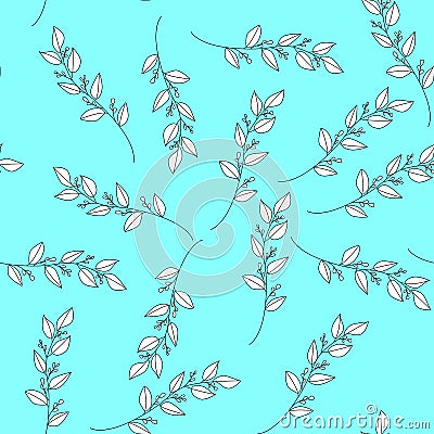 Floral seamless pattern in pastel. Color leaf vector illustration Cartoon Illustration