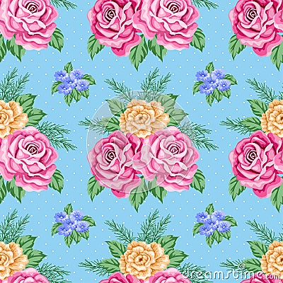 Floral seamless pattern Vector Illustration