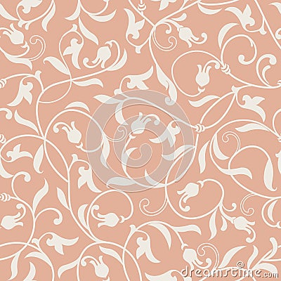 Floral seamless pattern. Sample for fabric, wrapping and paper. Decorative background. Vector Illustration