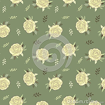 Floral seamless pattern for vintage design. Vector illustration. Vector Illustration