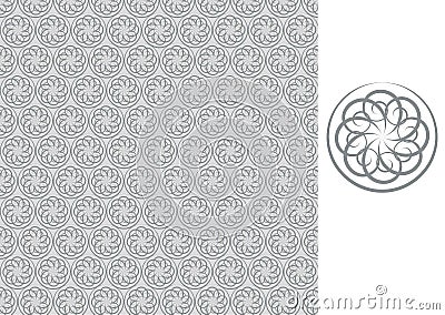 Floral seamless wallpaper-gray Vector Illustration