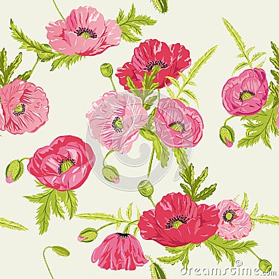 Floral Shabby Chic Background Vector Illustration
