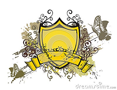 Floral shield background Vector Illustration