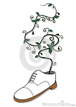 Floral shoe Vector Illustration