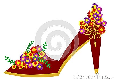 Floral shoe Stock Photo