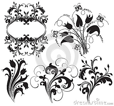 Floral silhouette Vector Illustration