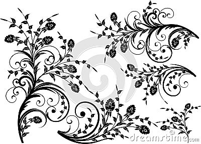 Floral silhouette Vector Illustration