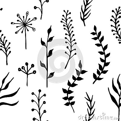 Floral simless pattern. Cartoon Illustration