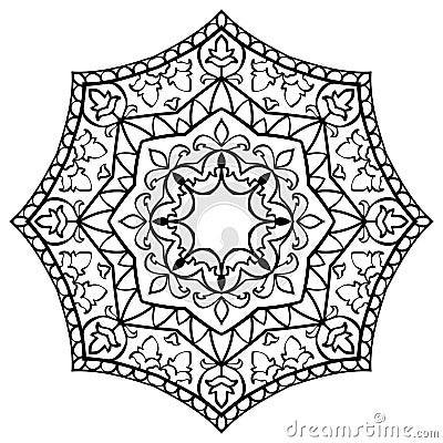 Floral simple mandala. Vector Illustration