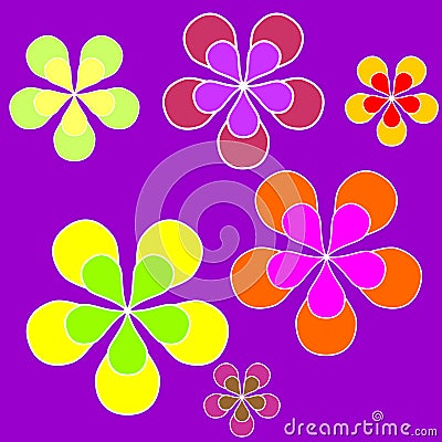 Floral sixties background Vector Illustration