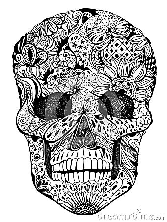 Floral skull Vector Illustration