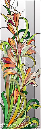 Floral stained-glass pattern Vector Illustration