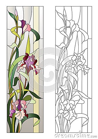 Floral stained-glass pattern Vector Illustration