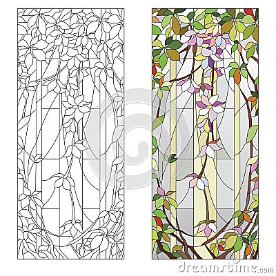 Floral stained-glass pattern Vector Illustration