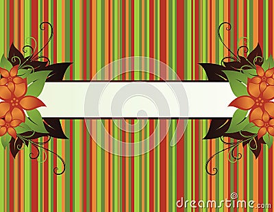 Floral stripes frame Vector Illustration