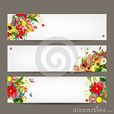 Floral style banners for your design Vector Illustration