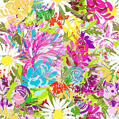 Floral summer bouquet for your design Vector Illustration