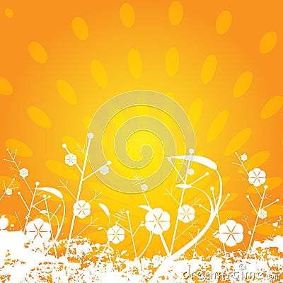 Floral sun background Vector Illustration