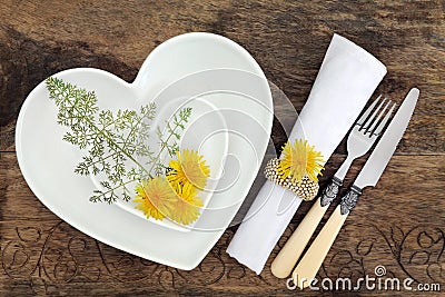 Floral Table Setting Stock Photo