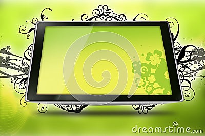 Floral Tablet Stock Photo