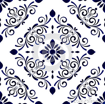 Floral tile pattern Vector Illustration