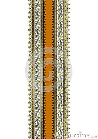 Floral traditional border flower Creeper textile Stock Photo