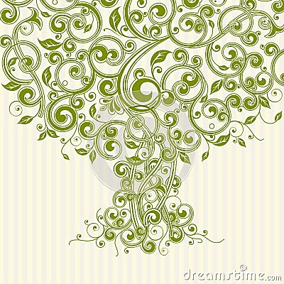 Floral tree Vector Illustration