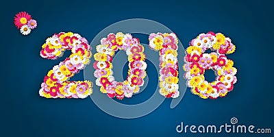 Floral Typo 2016 Stock Photo