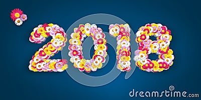 Floral Typo 2018 Stock Photo