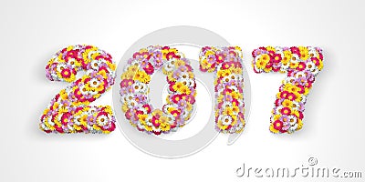 Floral Typo 2017 Stock Photo