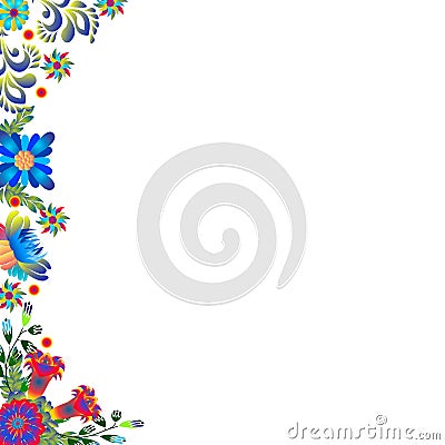 Floral ukrainian vector image. Flower in the style of Petrykivka painting. Isolated element for design Vector Illustration