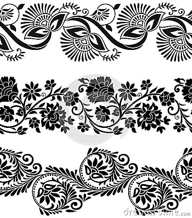 Floral vector borders Vector Illustration