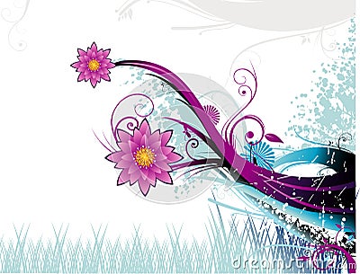Floral vector composition Cartoon Illustration