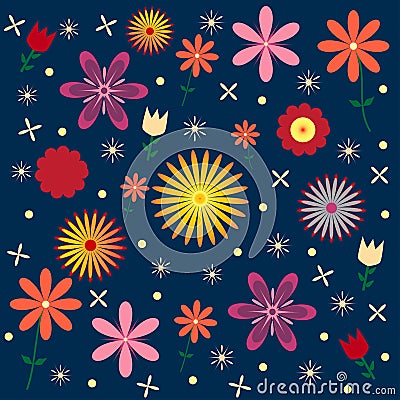 Floral Vector Pattern Seamless Vector Illustration