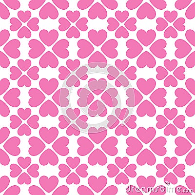 Floral vector seamless pattern with heart shapes Vector Illustration