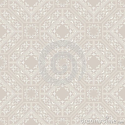 Floral Victorian Seamless Background. Vector Illustration