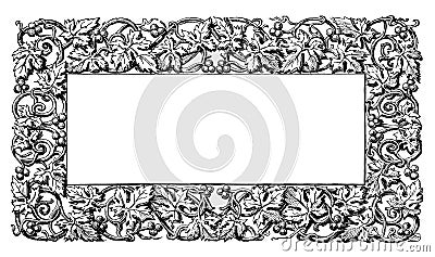 Floral vine pattern frame Cartoon Illustration