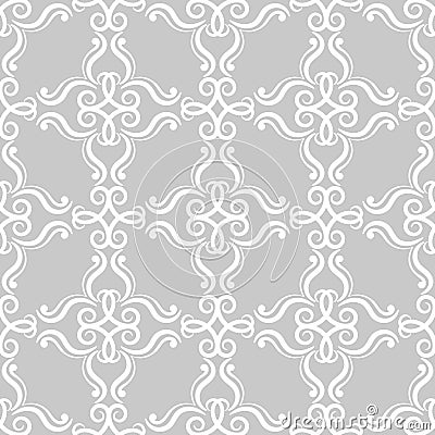 Floral vintage ornaments. Gray seamless patterns for fabric and wallpaper Vector Illustration