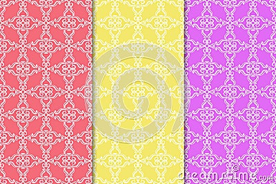 Floral vintage ornaments. Seamless patterns for fabric and wallpaper Vector Illustration