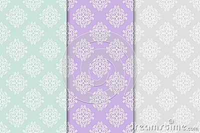 Floral vintage ornaments. Seamless patterns for fabric and wallpaper Vector Illustration