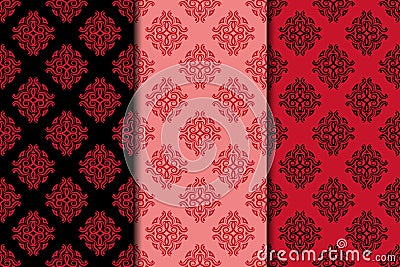 Floral vintage ornaments. Seamless patterns for fabric and wallpaper Vector Illustration