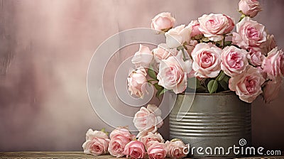 floral vintage roses background Cartoon Illustration