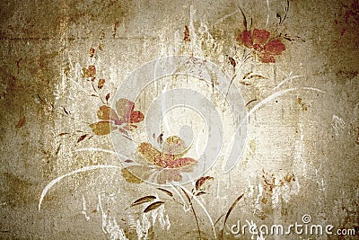 Floral vintage wallpaper Stock Photo