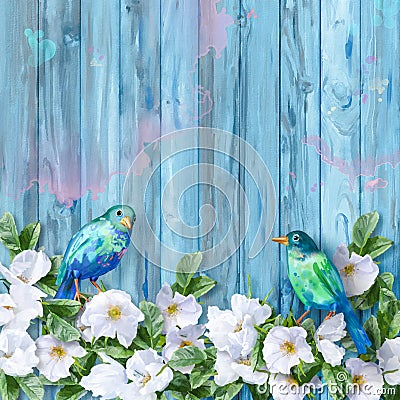 Floral Watercolor Background Stock Photo