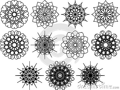 Floral web design elements isolated on white background Vector Illustration