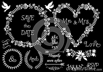 Floral wedding frames, vector set Vector Illustration